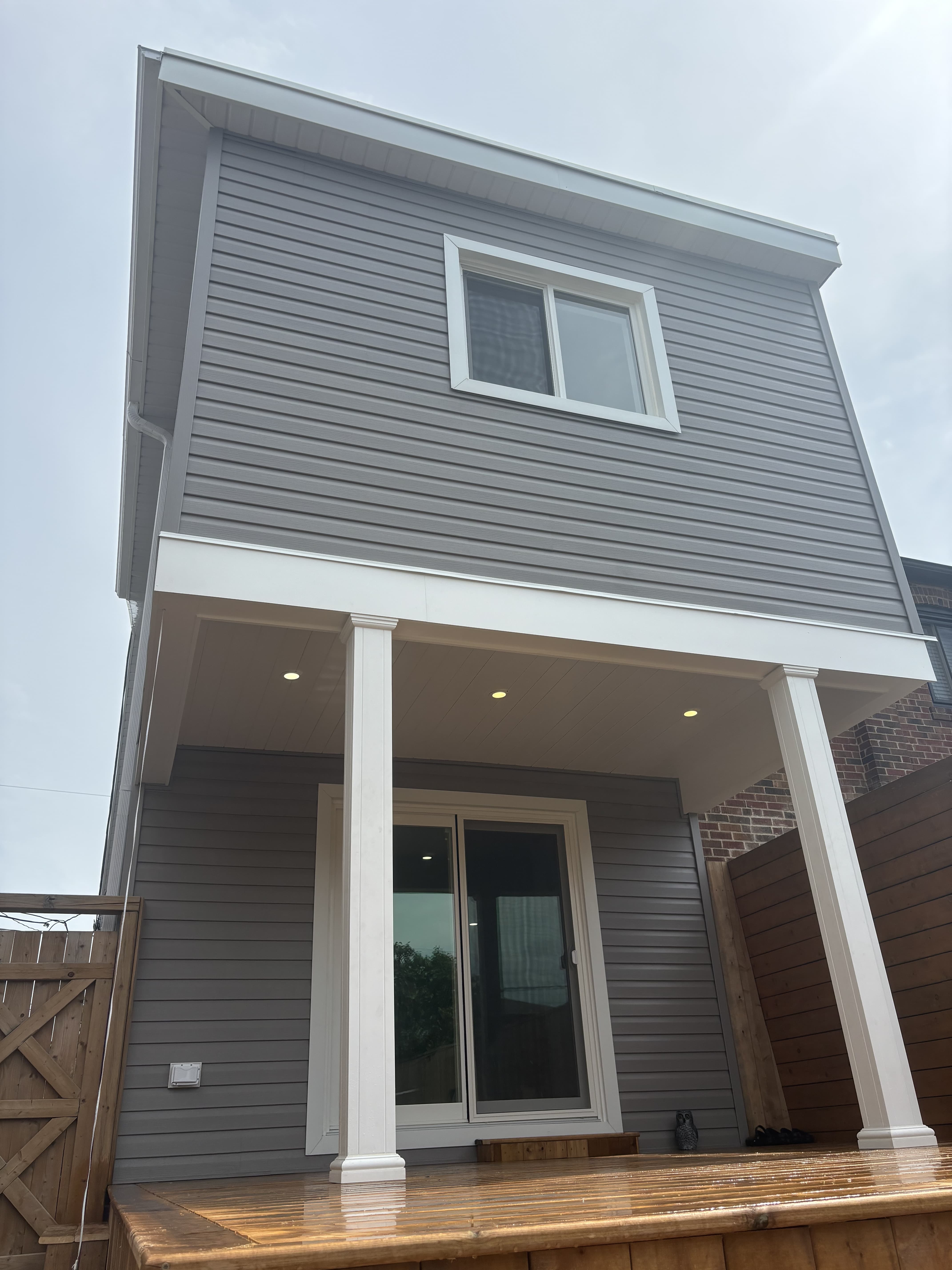 Finished siding installation