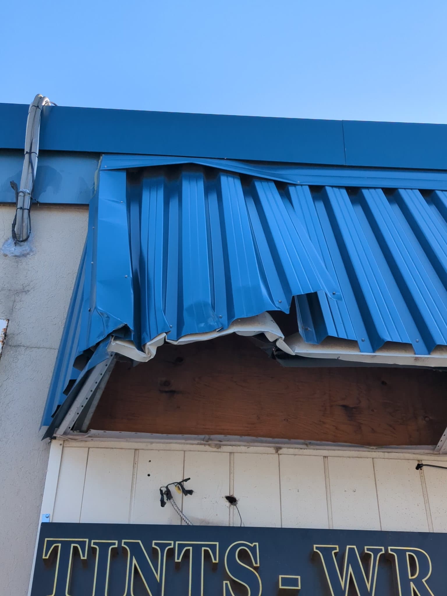 Siding repair in progress